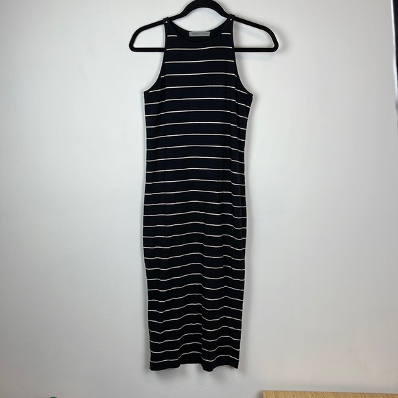 Athleta sun kissed black and white stripe midi dress size small - Picture 5 of 7